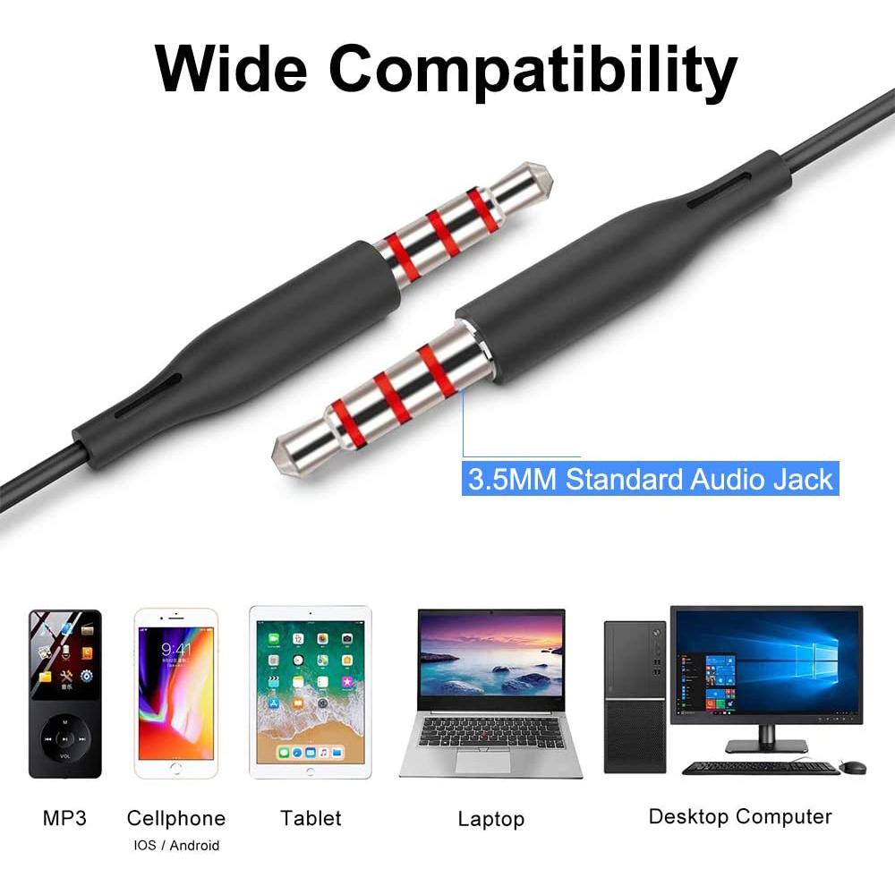 3-Pack: Noise Isolating Tangle Free In-Ear Headphones with Microphone In-Ear Headphones - Tophatter Daily Deals